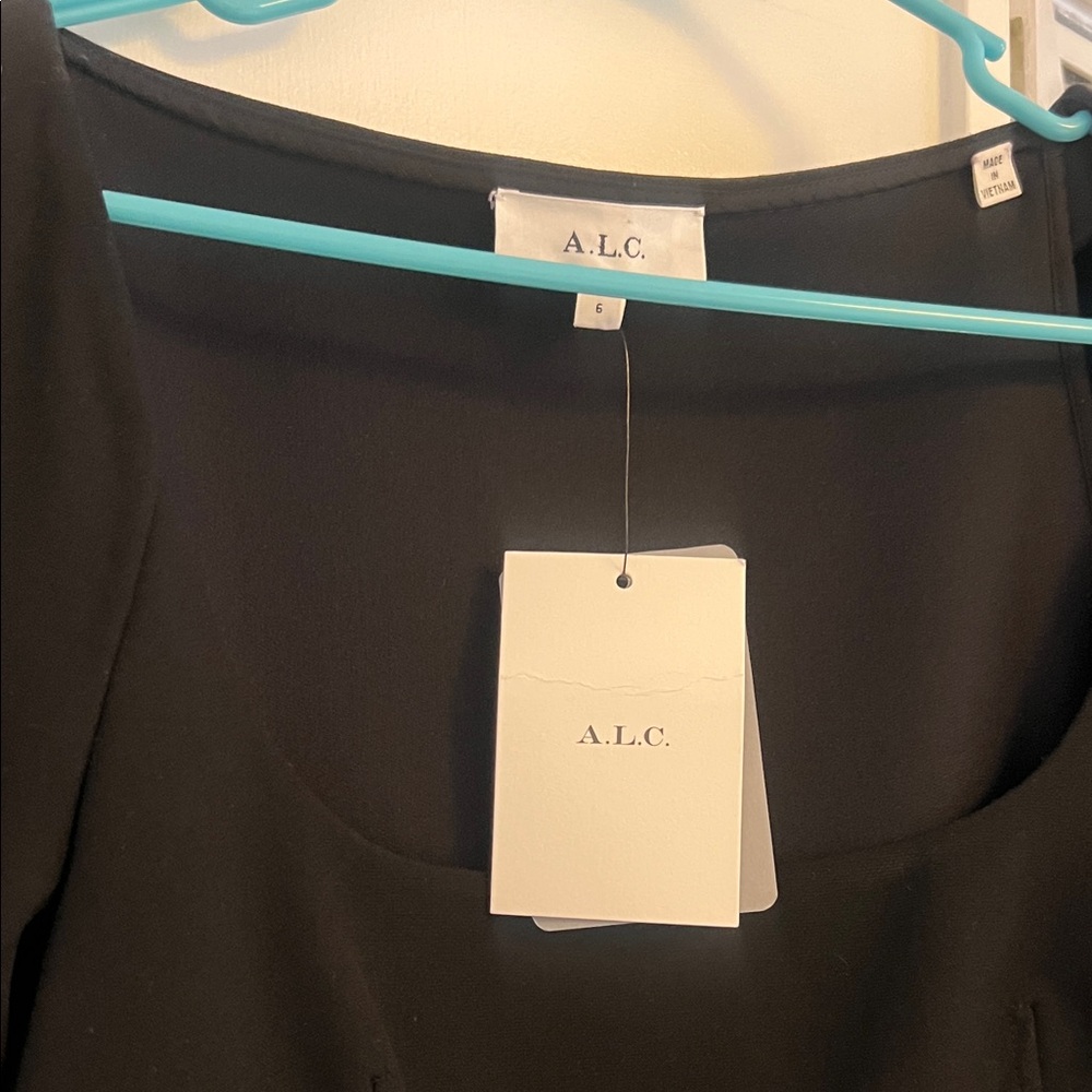 A.L.C. Heidi crepe Black Long Sleeve Mini Dress - Picture 3 of 4